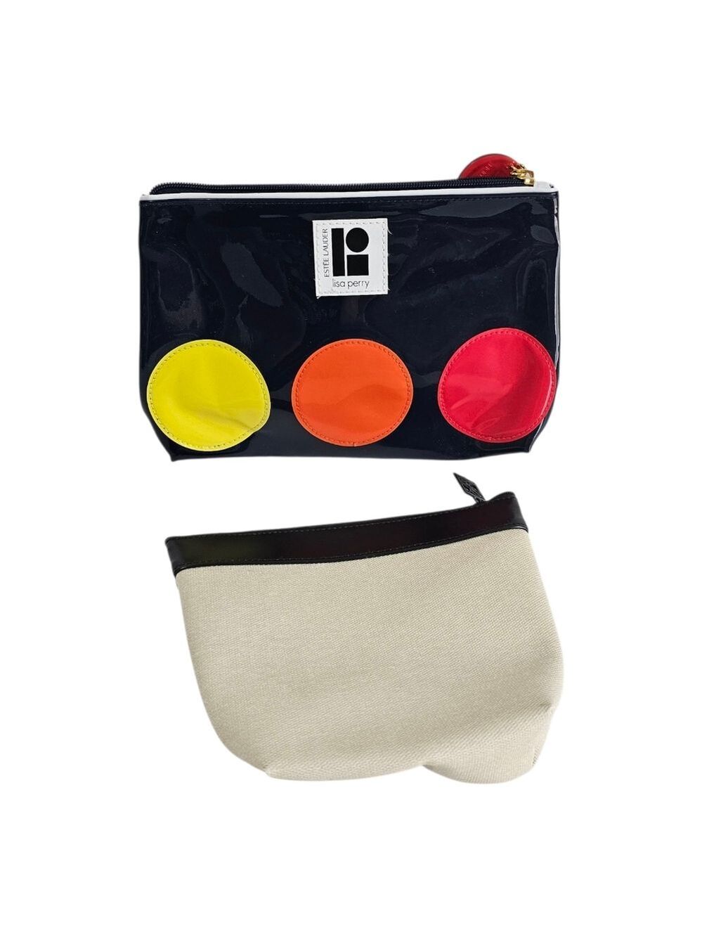 BUNDLE Estee Lauder Makeup Bags Lisa Perry Travel Pouch Vinyl Plastic